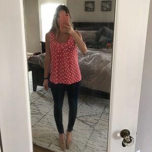 Kate Spade Fuchsia polka dot top